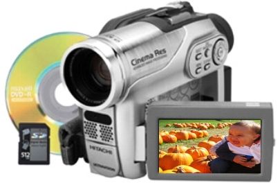 Hitachi DZ-GX3200 Remanufactured DVD Camcorder with 2.12 Mega Pixel CCD, Four Formats of DVD and SD Card Recording Capability, 2.7 16:9 Widescreen LCD Monitor, 10x Optical Zoom, 500x Digital Zoom, USB 2.0 PC & Mac Connection (DZGX3200 DZG-X3200 DZGX-3200 DZ-GX320)