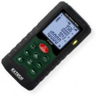 Extech DT100M Laser Distance Meter; 2" to 330ft measurement range; Automatically calculates Area and Volume; Indirect measurement using Pythagorean theorem; Continous mode with min max function; Displays Sum, Difference of multiple readings; Front or rear edge reference; Memory automatically stores 20 data points; UPC 793950521014 (DT100M DT-100M LASER-DT100M EXTECHDT100M EXTECH-DT100M EXTECH-DT-100M) 