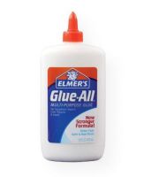 Elmer's E1321 Glue-All Multi-Purpose Liquid Glue 16oz; Glue-All is THE multi-purpose glue for all uses around the house including repairs, crafts, and school projects; Use for most porous materials such as paper, cloth, and leather, and semi-porous materials such as wood and pottery; Fast-drying, dries clear; Safe, non-toxic; Repositionable before setting; Shipping Weight 1.2 lb; Shipping Dimensions 3.5 x 1.75 x 8.13 in; UPC 026000013215 (ELMERSE1321 ELMERS-E1321 GLUE-ALL-E1321 OFFICE) 
