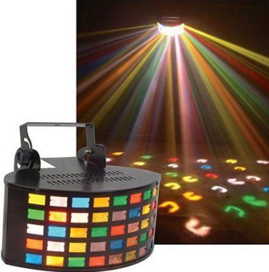 Eliminator Lighting E-145 model Double Double Special Effects Lighting, 80 Multi-Dichroic Crisscrossing Colored Beams, Enormous Room Coverage, Oval Lens Design, Responds Sound Actively Via Internal Microphone, 2 x 120v 300w Lamps (E 145 E145)