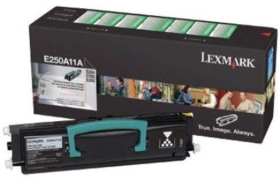 Lexmark E250A11A Black Return Program Toner Cartridgefor E250, E350 & E352, New Genuine Original OEM Lexmark brand, Average Cartridge Yield 3,500 standard pages (E25-0A11A E250-A11A E250A-11A)