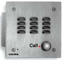 Viking Electronics E-30 Stainless Steel Handsfree Speaker Phone with Dialer, Phone line powered, Programmable to dial up to 5 numbers on busy or ring no answer, Vandal resistant, stainless steel faceplate with heavy-duty metal call button (VIKINGE30 E30 E 30 VKE30 VK-E30) 