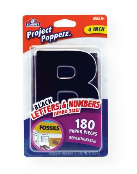 Elmer's E3067 Letters/Numbers Black; Repositionable adhesive backing allows for perfect placement - just use a glue stick or rubber cement to adhere permanently; Perfect for school projects and signage; Shipping Weight 0.29 lb; Shipping Dimensions 4.5 x 1.12 x 7.5 in; UPC 026000030670 (ELMERSE3067 ELMERS-E3067 ELMERS/E3067 CRAFTS SCHOOL)