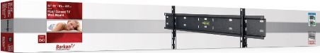 Barkan E40.B Fixed Flat/Curved Wall Mount, Metallic Black, Fits screen mounting holes up to 800X400mm (VESA & Non VESA), Screen sizes up to 32