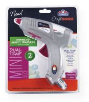 Elmer's E6049 CraftBond Mini Dual Temp Hot Glue Gun; Advanced formula technology eliminates the nuisance of messy glue strings; Creates a precise, clear bead with all the bond strength needed to easily adhere a variety of materials; Glue sticks are formulated as all-temp to work in any temperature gun currently available; UPC 026000060493 (ELMERSE6049 ELMERS-E6049 CRAFTBOND-E6049 E6049 CRAFTS) 