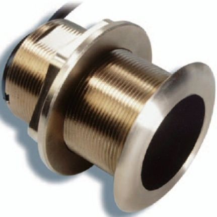 Raymarine E66086 Tilted Element Transducer, For use in conjunction with the DSM 300 Blackbox Sounder, Dual frequency 50/200 kHz version in bronze housing, 12 tilted version for 8-15 hull deadrise (E-66086 E 66086)
