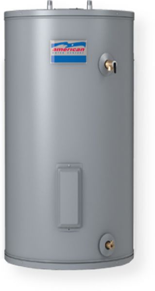 American Water Heaters E6N-30LB Residential Electric Water Heater; 28 Gallon Capacity Tank; 40 Gallon First Hour Rating; 0.95 Energy Factor; 21 Gallons Per Hour Recovery at 90F; 4500W Standard and 6000W Maximum Element Wattage 240V; 30 inches High, 21.75 inches from bottom to T&P Valve; 22 inches Diameter; Approximate Shipping Weight 96 pounds; Ships with supplied insulation blanket; 3/4