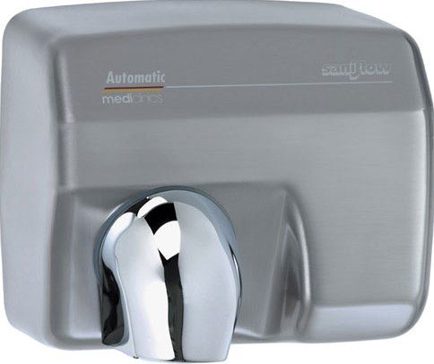 Saniflow E88ACS-UL Automatic Hand Dryer, Steel One-piece Cover with Satin (Brushed) Chrome Plated Steel Coating 0.07