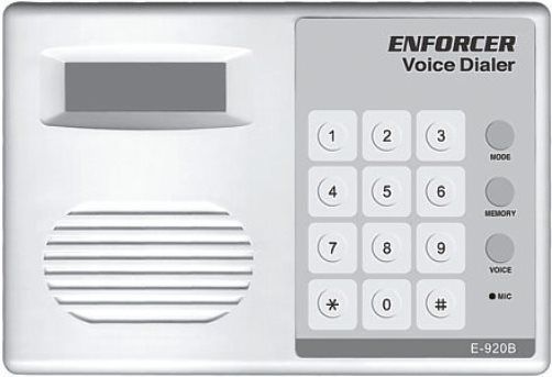 Seco-Larm E-920B Enforcer Voice Dialer, Automatically dials up to four telephone numbers and delivers up to two different messages when triggered by an alarm system, Easily connects to an alarm panel and automatically dials out when activated, Two independent voice messages. Stores up to four telephone numbers, cellular numbers or pager numbers (E920B E 920B E-920-B) 