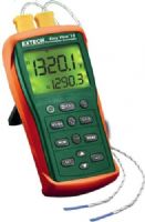 Extech EA15-NIST EasyView Temperature Datalogger; Dual input accepts Types J, K, E, T, R, S, and N thermocouples; Compact and rugged design features large backlit display; Displays [T1 plus T2] or [T1-T2 plus T1] or [T1-T2 plus T2]; Selectable units of Degrees Fahrenheit, Degrees Celsius, K (Kelvin); Wide temperature range with 0.1 degrees /1 degrees resolution; UPC: 793950411513 (EXTECHEA15NIST EXTECH EA15-NIST TEMPERATURE DATALOGGER) 