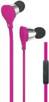 AT&T EBM01-PNK Jive Music + Calls Stereo Headphones, Pink; Rubberized design with tangle free flat cable; Comfortable secure fit; Noise isolating in-ear design; Mic with button for call + music control; Universally designed for smartphones, tablets and media players, UPC 817317010390 (EBM01PNK EBM01 PNK EBM-01-PNK EBM 01-PNK)  