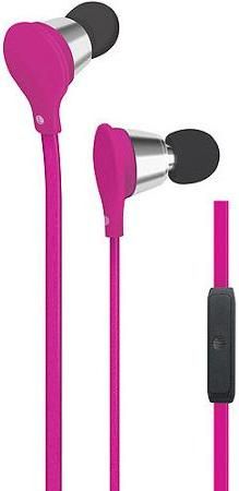 AT&T EBM01-PNK Jive Music + Calls Stereo Headphones, Pink; Rubberized design with tangle free flat cable; Comfortable secure fit; Noise isolating in-ear design; Mic with button for call + music control; Universally designed for smartphones, tablets and media players, UPC 817317010390 (EBM01PNK EBM01 PNK EBM-01-PNK EBM 01-PNK) 