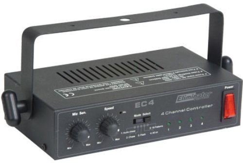 Eliminator Lighting EC-4 Four Channel Controller, 1200 Watt, Sound Activated, 16 Built in patterns, 4x AC outputs on rear (EC4 EC 4)