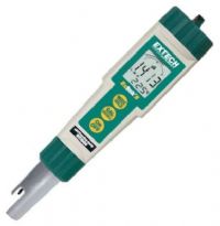 Extech EC500 Waterproof ExStik II pH/Conductivity Meter, Measures 5 parameters including Conductivity, TDS, Salinity, pH, and Temperature using one electrode, 9 units of measure: pH, ìS/cm, mS/cm, ppm, ppt, mg/L, g/L, °C, °F, Analog bargraph indicates trends, Memory stores up to 25 labeled readings, UPC 793950055007 (EC-500 EC 500) 