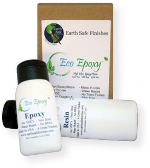 Earth Safe Finishes ECOEPOXY32 32 oz Eco Epoxy Kit; Two part epoxy resin; Use with a brush, brayer, pallet knife, or rag; Pot life is over 2 hours; Use as an adhesive, topcoat, laminate, fabric stiffener, and more; Creates a strong, hard finish yet remains flexible, mar resistant, and self leveling with no bubbles; UPC 718122640188 (ECOEPOXY32 ECO-EPOXY32 ECOEPOXY-32 EARTHSAFEFINISHESECOEPOXY32 EARTH-SAFE-FINISHESECOEPOXY32 EARTH-SAFE-FINISHES-ECOEPOXY32)