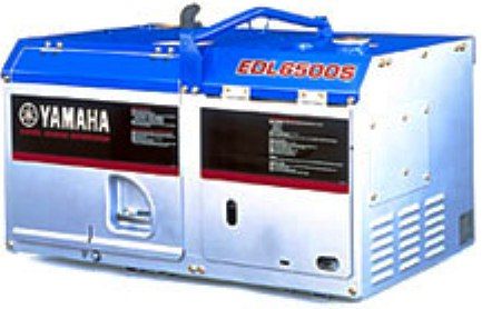 Yamaha EDL6500S Premium Consumer Diesel Generator 6500 Watt w/ Electric Start, Rated AC Output 6000 watts, Fuel Tank Capacity 5.0 gallons, Continuous Operation at 1/4 Rated Load 10.0 hrs., Noise Level 68.0 dBA (EDL-6500S EDL6500-S EDL6500 EDL-6500 EDL 6500)