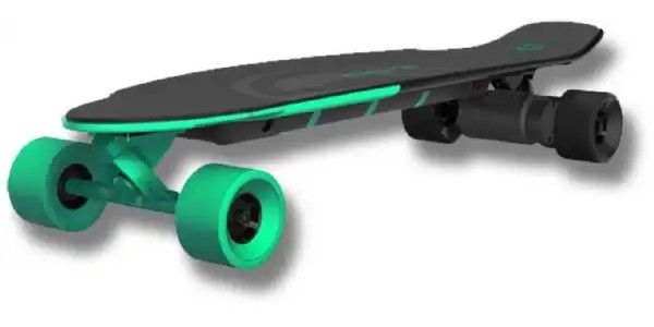 Yuneec EGO2CRUS002 E-GO2 Electric Longboard (Deep Mint), 220 lb Load Capacity, 12.5 mph Max. Speed, 400W Max. Motor Power, Riding Range up to 18 Miles, Classic Kicktail Shape, 8-Layer Composite Wood Desk, 90mm Polyurethane Wheels, Bluetooth Remote Controller, Dimensions 41.0