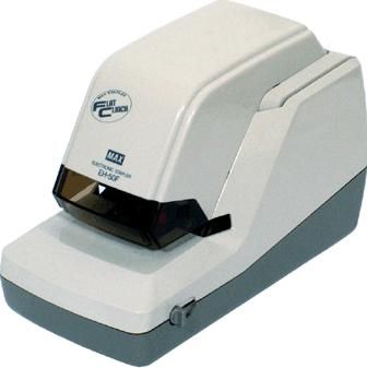 Max EH90045 Model EH-50F Electronic Cartridge Stapler Heavy Duty Flat-Clinch, 2-45 Sheets of 20-lb. bond paper, 2 staples per second, Staples 5,000 times without reloading, Automatic shut-off when empty, Staple clearing latch clears jams instantly (EH-90045 EH 50F EH50-F EH50)