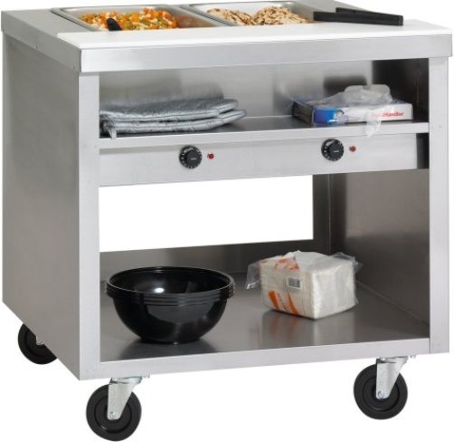 Delfield EHEI48C E-Chef 3 Pan Sealed Well Electric Steam Table with Casters, Accommodates 3 - 12