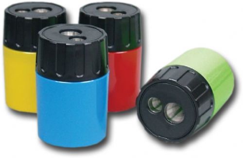 Finetec EI 430 Plastic Sharpeners, Double-hole sharpener in assorted colors, 10 per box, Dimensions 2.25