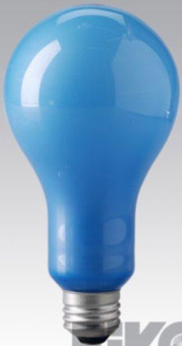 Eiko BCA Lightbulb, 120V 250W Blue Inside Frosted A-21 E26 Base, Lumens 5000, Filament C-9; MOL in/mm 4.94/125.4; MOD in/mm 2.68/68.0; Average Life 3; CT deg K 4800; Type Use Photoflood; Burning Position Any, UPC 031293000507 (EIKOBCA EIKO-BCA 00050)
