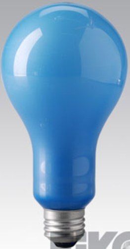 Eiko EBW Blue Inside Frosted Lightbulb, 10500 Lumens, 120 Volts, 500 Watts, Inside Frosted, Blue Coating, 6 Hours of Avg Life, 6.94/176.2 MOL in/mm, 3.15/80.0 MOD in/mm, C-9 Filament, PS-25 Bulb, E26 Base, 4800 CT deg K; Photoflood Type Use; Any Burning Position, UPC 031293019608 (EBW EIKOEBW)