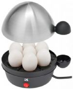 Kalorik EK 35321 Stainless Steel Egg Cooker, Cook 7 eggs at the same time, Stainless steel heating plate, End of cooking signal, On/off switch with light, Egg poacher for 4 eggs, Dimensions: 7.33 x 6.25 x 6, UPC 877340002755 (EK35321 EK 35321) 