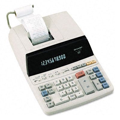 Sharp EL-1197PIII Print Desktop Calculator with Clock and Calendar, 12-Digit Fluorescent, 4-key memory, Round up/off/down selector, 3 lines per second Printing speed, Drum Print head type, Item counter, Double zero key, AC operation (EL1197PIII EL 1197PIII)