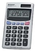 Sharp EL-377SB Twin Powered 10-Digit Handheld Calculator, Extra-Large Display  Display 10 digit, Viewing Angle Flat, Power Supply Solar and Battery, Hard Cover, Percent and Square Root, Metal Case, Batteries Solar / LR1130 x 1, Twin Powered Solar Operation (EL 377SB EL377SB EL-377S EL377S EL-377 EL377 EL 377 377S 377SB)