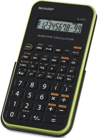 Sharp EL-501XBGR Scientific Calculator, Gloss Black/Green, Large 10 Digits Single Line LCD display, 131 functions and 1 memory, Complex Number Calculations, Constant calculation, Chain Calculation, Standard Input Logic, Sturdy and hardwearing plastic keys, 2 LR44 batteries, UPC 074000019225 (EL501XBGR EL 501XBGR EL501-XBGR EL-501XB EL501 XBGR)