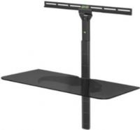 Level Mount ELGS Single Glass Shelf with Tempered Glass Shelf, Fits Any TV Wall Mount, For Indoor/Outdoor use, UL Listed/Approved, Attaches to the wall below your TV, Adjustable height, Hold components up to 30 Lbs, Black Tempered Glass, Matte Black Powder-Coat Finish, Mounts to Wood, Concrete or Metal, UPC 785014012408 (EL-GS ELG-S E-LGS) 