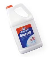 Elmer's E1326 Glue-All Multi-Purpose Liquid Glue 1 gal; Glue-All is THE multi-purpose glue for all uses around the house including repairs, crafts, and school projects; Use for most porous materials such as paper, cloth, and leather, and semi-porous materials such as wood and pottery; Fast-drying, dries clear; Safe, non-toxic; Repositionable before setting; Shipping Weight 9.4 lb; Shipping Dimensions 5.75 x 5.75 x 11.25 in; UPC 026000013260 (ELMERSE1326 ELMERS-E1326 GLUE-ALL-E1326 GLUE) 