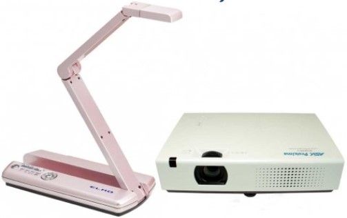 Elmo 1337-364 Mini Doc-Tor AP Bundle, Includes MO-1 Pink Versatile Ultra Compact Visual Presenter and ASK Proxima C3327W-A Business Education Series LCD Portable Projector, 1/3.2
