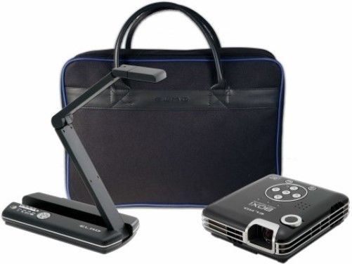 Elmo 1938-2 POG Presentations on the Go Bundle, Includes MO-1 Black Versatile Ultra Compact Visual Presenter, BOXi T-350 Mobile Projector, Soft Padded Bag and an HDMI Cable, 1/3.2