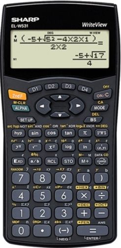 Sharp EL-W535B WriteView Scientific Calculator, Displays formulas as textbooks, 335 scientific functions, 9 memories, Modes: Normal, Stat and Drill, Playback the expressions and substitute new numeric values, Four programmable keys for quick use of functions, Extra large 4-line, 16-digit LCD display, Last Digit Correction, Hard Cover/Twin Power (ELW535B EL W535B ELW-535B EL-W535)