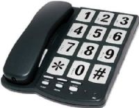 Emerson EM-300BK Big Button Corded Phone, Black, JUMBO Buttons, Speakerphone with Volume Control, Handset Volume Control, Ringer On/Off Switch, Hearing Aid Compatible, Music on Hold, 10 Number Memory, Last Number Redial, LED Indicator for Speakerphone, Flash Function, Desk or Wall Mountable, UPC 680079530006 (EM300BK EM 300BK EM-300-BK EM-300B EM-300) 