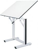 Alvin EN42-4 Professional Drawing Table, White Base White Top 31" x 42"; Angle Adjustment Range 0 to 90; Steel Base Material; Melamine Top Material; Height Range 37" to 47"; Top Size 31" x 42"; Weight 97 lbs; Shipping Weight 104 lbs; UPC 88354753254 (EN424 EN42-4 EN-424 ALVINEN424 ALVIN-EN42-4 ALVIN-EN-42-4) 