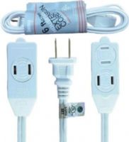 ENS AC06UL 6-Foot (1.83m) Indoor Extension Cord, White; Ideal for Small Appliances, Office Equipment and Lamps Operating at Less Than 13 Amps; 3 Outlets with Rotating Safety Covers to Help Prevent Accidental Shocks; Polarized Plug is Not Intended to be Mated with Non-polarized Outlets (ENSAC06UL AC-06UL AC06-UL AC 06UL) 