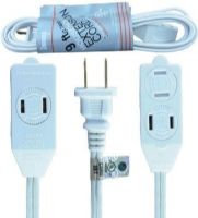 ENS AC09UL 9-Foot (2.74m) Indoor Extension Cord, White; Ideal for Small Appliances, Office Equipment and Lamps Operating at Less Than 13 Amps; 3 Outlets with Rotating Safety Covers to Help Prevent Accidental Shocks; Polarized Plug is Not Intended to be Mated with Non-polarized Outlets (ENSAC09UL AC-09UL AC09-UL AC 09UL) 