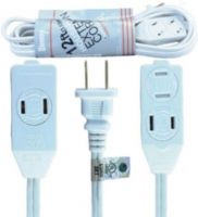 ENS AC12UL 12-Foot (3.66m) Indoor Extension Cord, White; Ideal for Small Appliances, Office Equipment and Lamps Operating at Less Than 13 Amps; 3 Outlets with Rotating Safety Covers to Help Prevent Accidental Shocks; Polarized Plug is Not Intended to be Mated with Non-polarized Outlets (ENSAC12UL AC-12UL AC12-UL AC 12UL) 