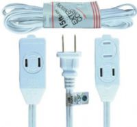 ENS AC15UL 15-Foot (4.57m) Indoor Extension Cord, White; Ideal for Small Appliances, Office Equipment and Lamps Operating at Less Than 13 Amps; 3 Outlets with Rotating Safety Covers to Help Prevent Accidental Shocks; Polarized Plug is Not Intended to be Mated with Non-polarized Outlets (ENSAC15UL AC-15UL AC15-UL AC 15UL) 