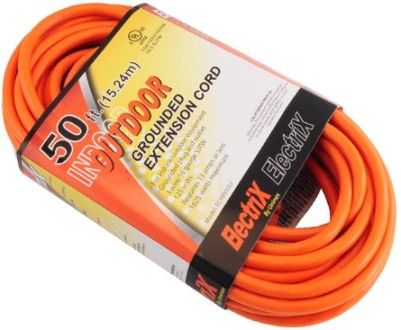 ENS EC1650ULF Indoor/Outdoor 50 Foot (15.24m) Grounded Extension Cord, 1625 Watts Maximum, Grounded Plug and Outlet, 3 Wire/16 Gauge SJTW, 125 Volts, Requires 13 Amps or Less (ENSEC1650ULF EC-1650ULF EC1650-ULF EC1650 ULF EC 1650ULF)
