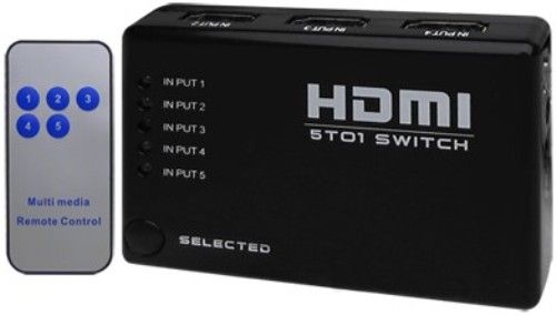 ENS HDMI-501S HDMI Switcher; 1 Output/5 Input; Support with HDMI 1.3b; Support 12 Bit Deep Color; 24K Gold Plated Connector; High Performance Up to 2.5Gbps; Switches Easily Between the Several HDMI Sources; Maintains High Resolution Video, Sharp HDTV Resolutions Up to 1080p, 2k, and Computer Resolutions Up to 1920 x 1200 Are Easily Achieved (ENSHDMI501S HDMI501S HDMI 501S)