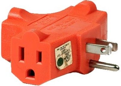 ENS PS37U Heavy-duty 3-Outlet Grounded Adapter, Heavy Duty Vinyl Construction Adapter Converts 1 Grounded Outlets Into 3, 3 Straight Plugs Accepted, 2-Pole, 125V/15A/1875W (ENSPS37U PS-37U PS 37U)
