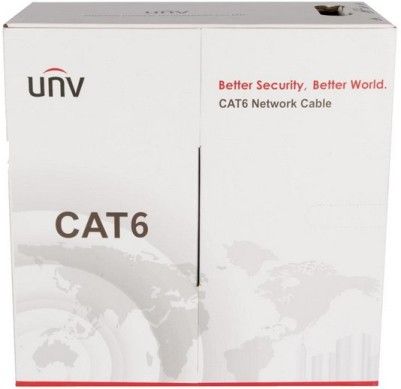 UNV UN-CAT6-W Solid-Bare Copper 1000ft (305m) UTP Category 6 Network Cable, White, 99.97% Solid-bare Copper Conductor Material, 23 AWG, HDPE Insulation Material, PVC (complies RoHS/REACH) Sheath Material (ENSUNCAT6W UNCAT6W UNCAT6-W UN-CAT6W CAT6-W)