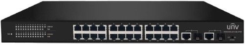 UNV UN-NSW2000-24T2GC-POE 24-Port PoE Switch, 24x10/100M Autosensing Ethernet Ports, 2xGigabit Combo Port (RJ45 and SFP), All 100M Ports Support PoE, PoE Complies with IEEE802.3af and IEEE802.3at, Each Port Supports Auto MDI/MDIX, Each Port Has a Link/Act LED to Indicate Port Operation Status (ENSUNNSW200024T2GCPOE UNNSW200024T2GCPOE UN-NSW200024T2GC-POE UNNSW2000-24T2GCPOE UN NSW2000-24T2GC-POE)