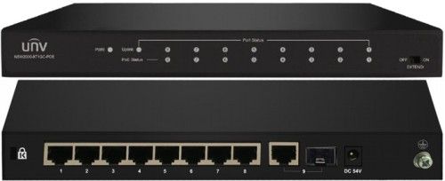 UNV UN-NSW2000-8T1GC-POE 8-Port PoE Switch, 8x10/100M Autosensing Ethernet Ports, 1xGigabit Combo Port (RJ45 and SFP), All 100M Ports Support PoE, PoE Complies with IEEE802.3af and IEEE802.3at, Each Port Supports Auto MDI/MDIX, Each Port Has a Link/Act LED to Indicate Port Operation Status (ENSUNNSW20008T1GCPOE UNNSW20008T1GCPOE UN-NSW20008T1GC-POE UNNSW2000-8T1GCPOE UN NSW2000-8T1GC-POE)