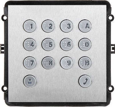 Diamond VTO2000A-K Keyboard Module Fits with VTO2000A-C Outdoor Station, Stainless Steel Panel, Surface & Flush Installation, IP54, IK07 (ENSVTO2000AK VTO2000AK VTO-2000A-K VT-O2000A-K VTO2000A)