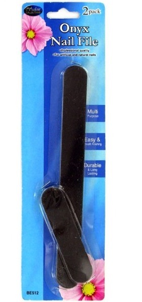 EOSK BE512 onyx nail files 2pk, 0.061 lbs. UPC 731015000000. Price per Case of 24, Category: health/beauty. (EOSBE512)