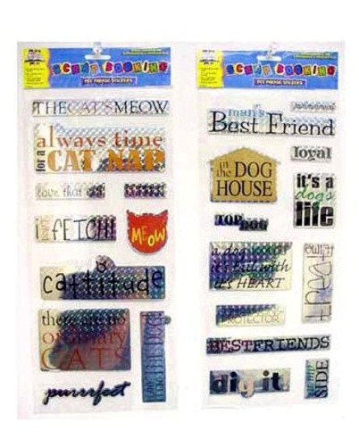 EOSK CC928 clear pet phrase stickers (assortment may vary), 0.02 lbs. UPC 731015000000. Price per Case of 24, Category: crafts. (EOSCC928)